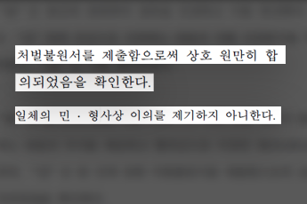 피해자 법정대리인과 합의 체결